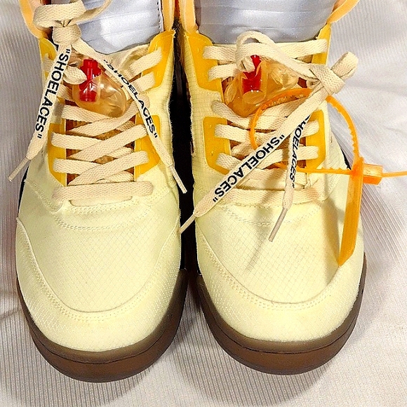 Air Jordan 5 Retro X Off White Sail Sneakers - Picture 15 of 16